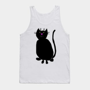 Black String Kitty Cat Tank Top